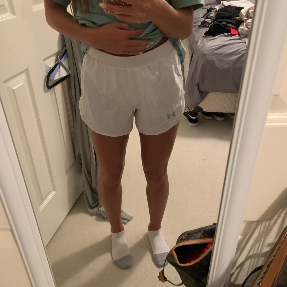 White Under Armour Athletic Shorts
